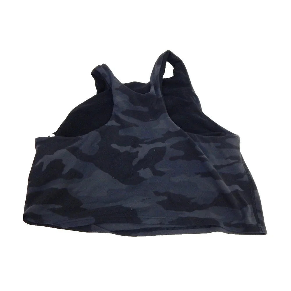 Athleta Small A-C Tank Top Conscious Crop Built in Bra Black Camo
